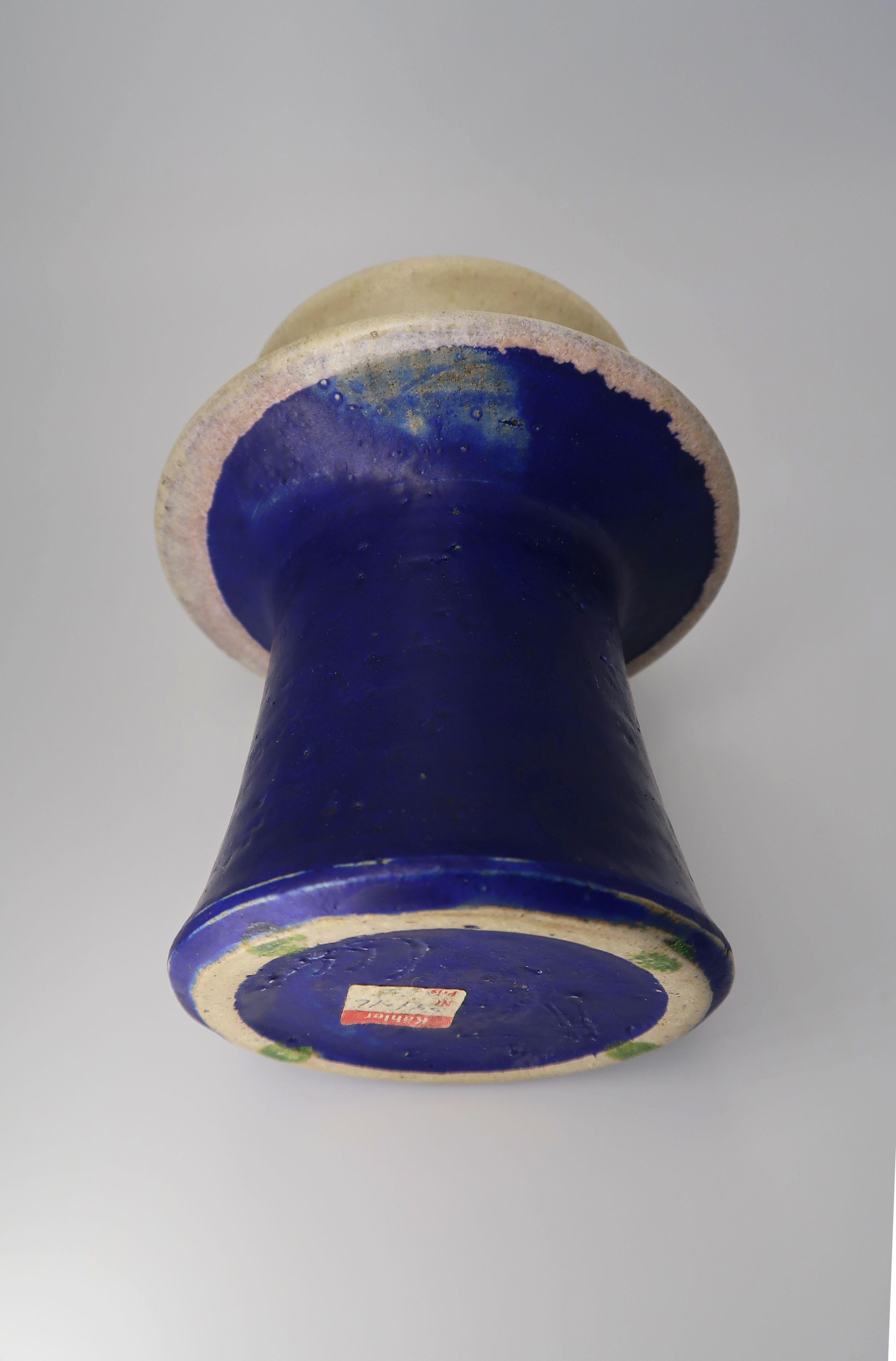 Danish Modern Blue, Lilac Tiered Ceramic Vase, Kähler, 1960s For Sale 2