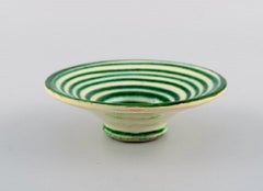 Kähler, Denmark, Bowl in Glazed Ceramics, Spiral Design, 1930s-1940s
