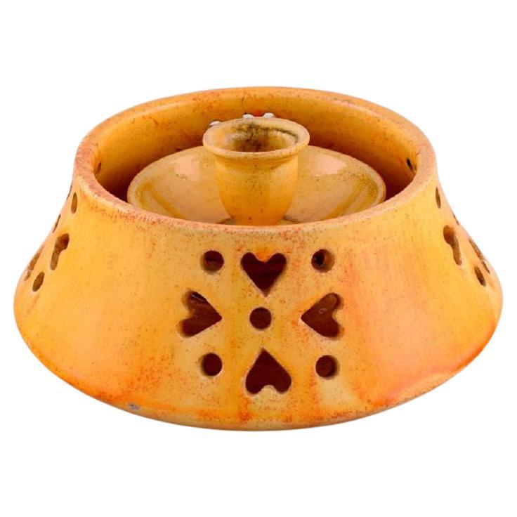 Kähler, Denmark, Candlestick with Heater in Glazed Stoneware For Sale