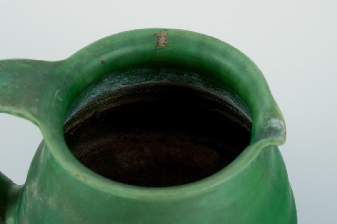 Kähler, Denmark. Ceramic pitcher. Glaze in green tones. Approx. 1930/40s. For Sale 2