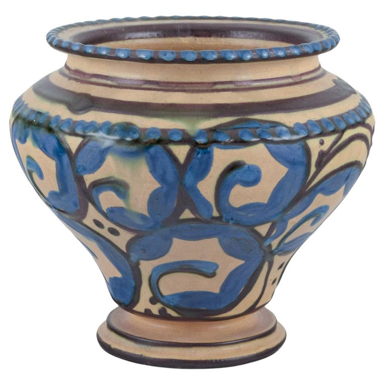 Kähler, Denmark. Ceramic vase in cow horn technique. For Sale at 1stDibs