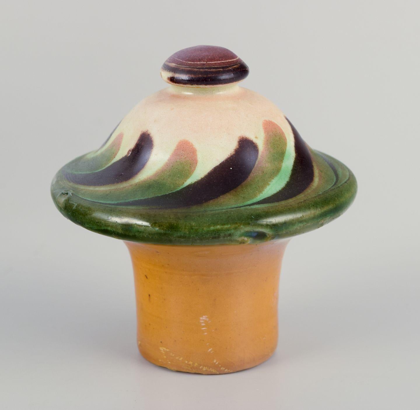 Mid-20th Century Kähler, Denmark. Chocolate jug made of ceramic decorated with polychrome glaze. For Sale