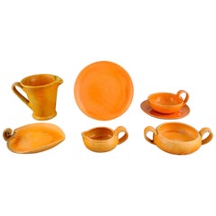 Kähler, Denmark. Egoist Tea Set in Glazed Stoneware. Yellow Uranium Glaze