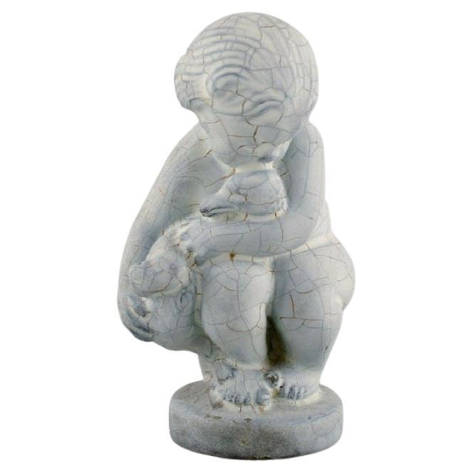 Kähler, Denmark, Figure in Glazed Stoneware, Leda and the Swan For Sale