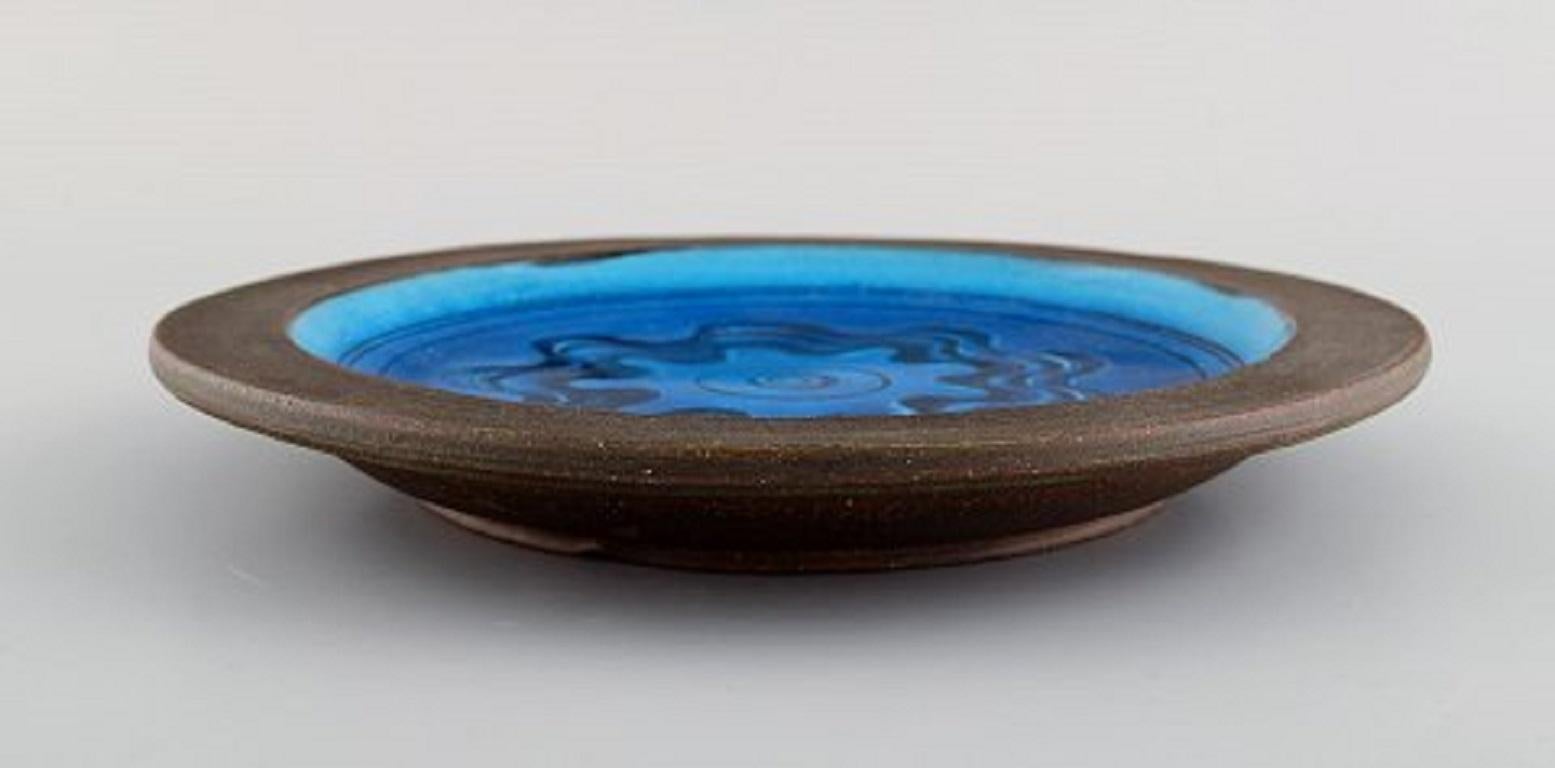 Scandinavian Modern Kähler, Denmark, Glazed Stoneware Dish in Modern Design, 1960s