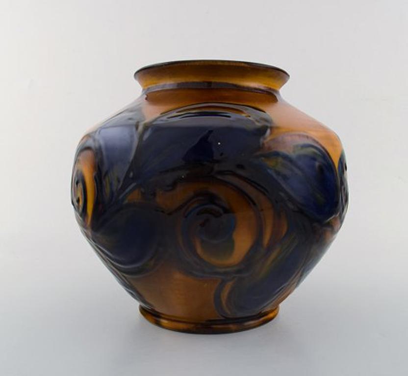 Art Deco Kähler, Denmark, Glazed Stoneware Vase, 1930s-1940s