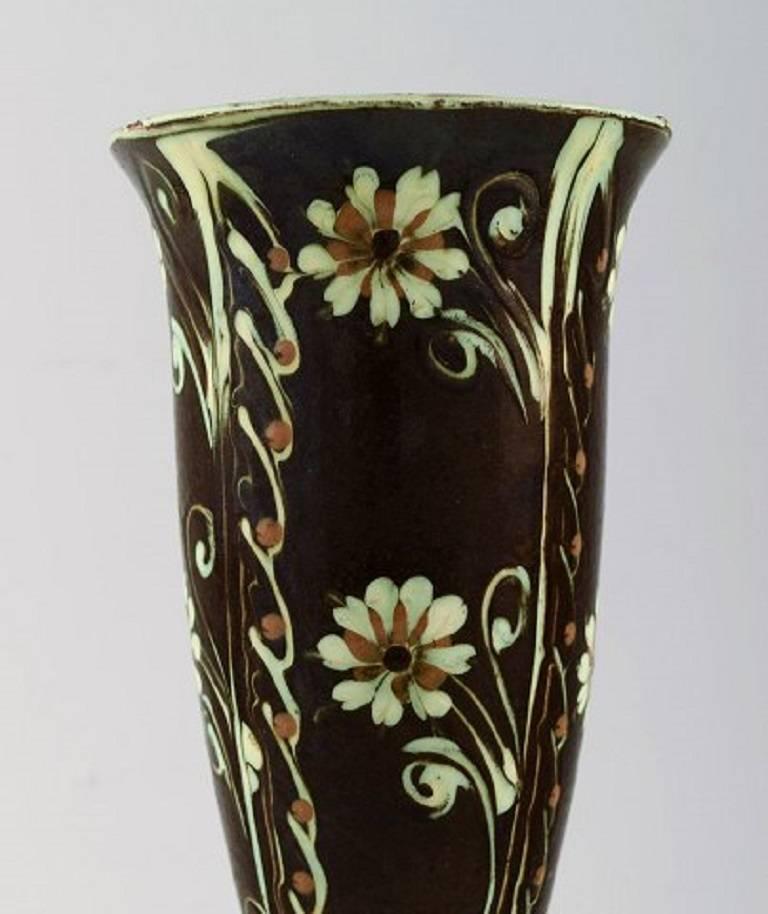 Art Deco Kähler, Denmark, Glazed Stoneware Vase, 1940s For Sale