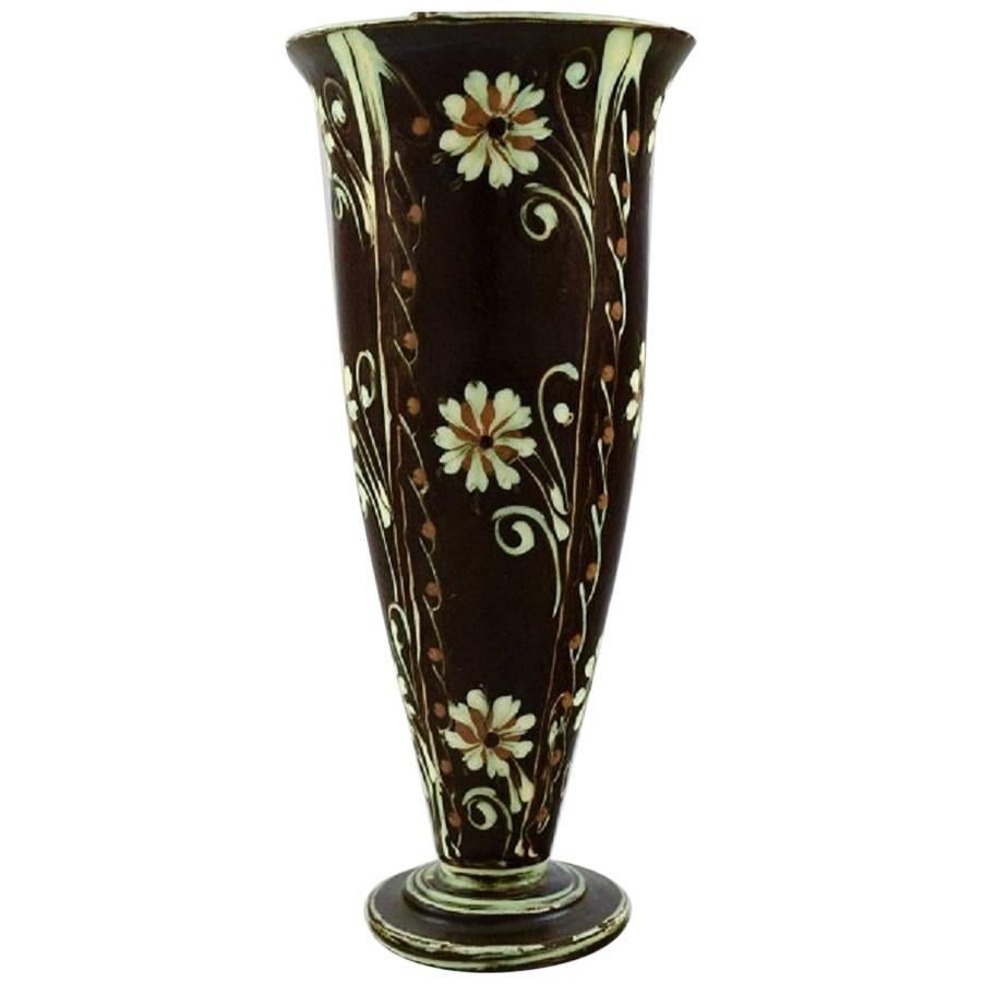 Kähler, Denmark, Glazed Stoneware Vase, 1940s For Sale