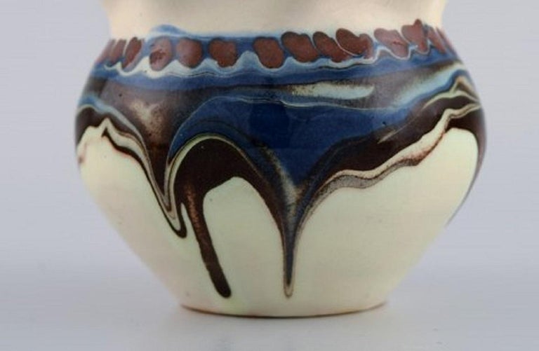 Mid-20th Century Kähler, Denmark, Glazed Stoneware Vase in Modern Design, 1930s-1940s For Sale