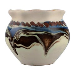 Kähler, Danimarca, Vaso in gres smaltato dal design moderno, anni 1930-1940