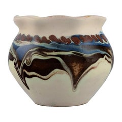 Kähler, Denmark, Glazed Stoneware Vase in Modern Design, 1930s-1940s