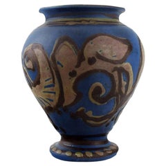 Kähler, Denmark, Glazed Stoneware Vase in Modern Design, 1930s-1940s