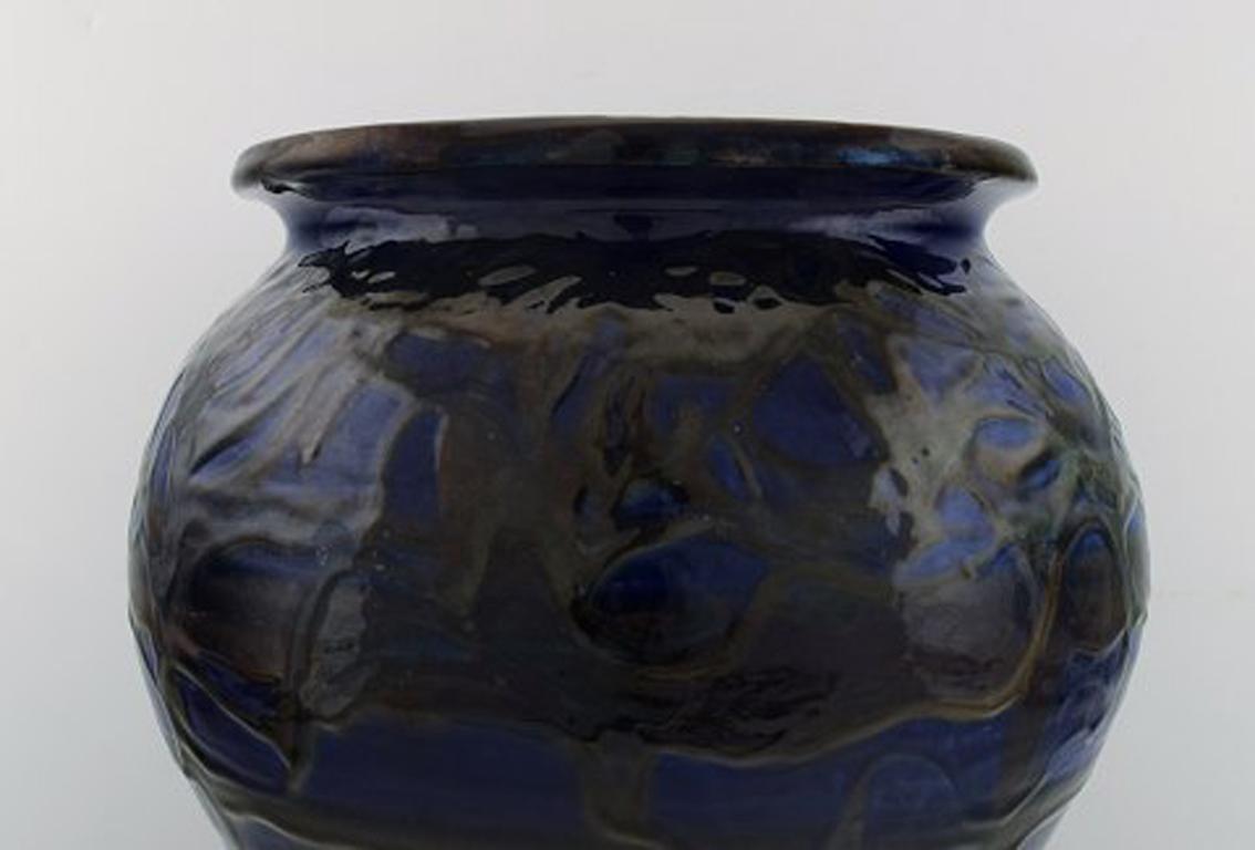 Art Deco Kähler, Denmark, Glazed Stoneware Vase in Modern Design, 1930s-1940s