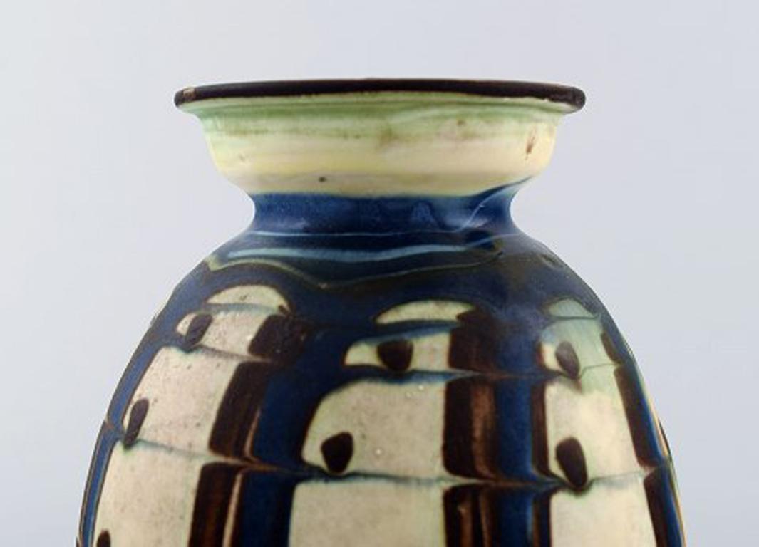 Danish Kähler, Denmark, Glazed Stoneware Vase in Modern Design, 1930s-1940s