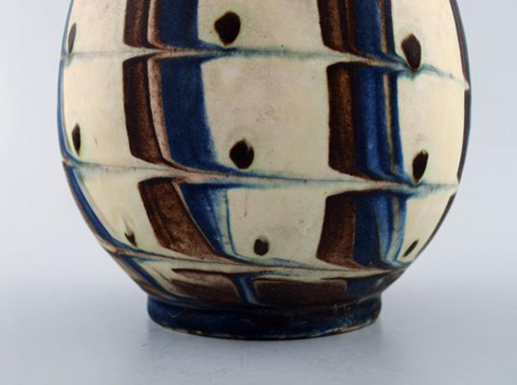 Kähler, Denmark, Glazed Stoneware Vase in Modern Design, 1930s-1940s In Excellent Condition In Copenhagen, DK