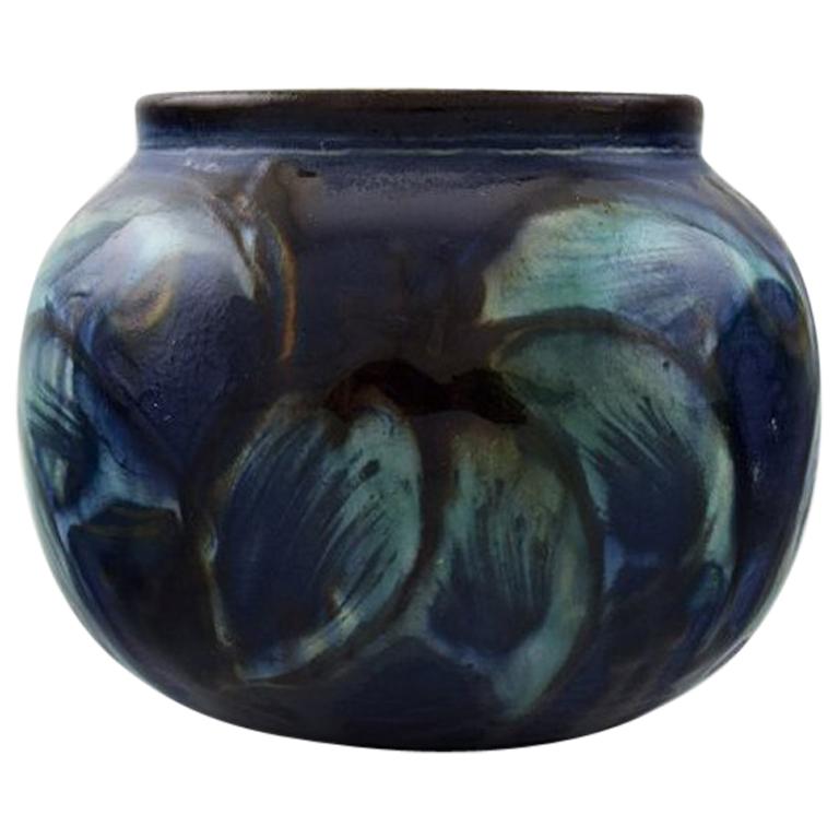 Kähler, Denmark, Glazed Stoneware Vase in Modern Design, 1930s-1940s For Sale