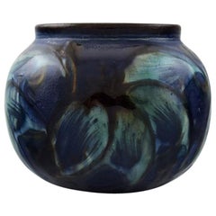 Kähler, Denmark, Glazed Stoneware Vase in Modern Design, 1930s-1940s