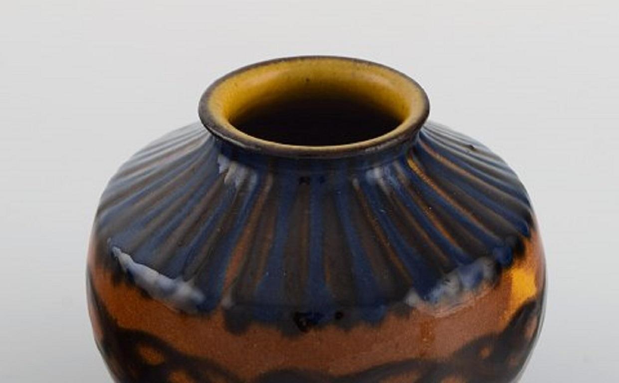 Art déco Khler, Danemark, Vase en grès émaillé au design moderne, années 1930-1940 en vente