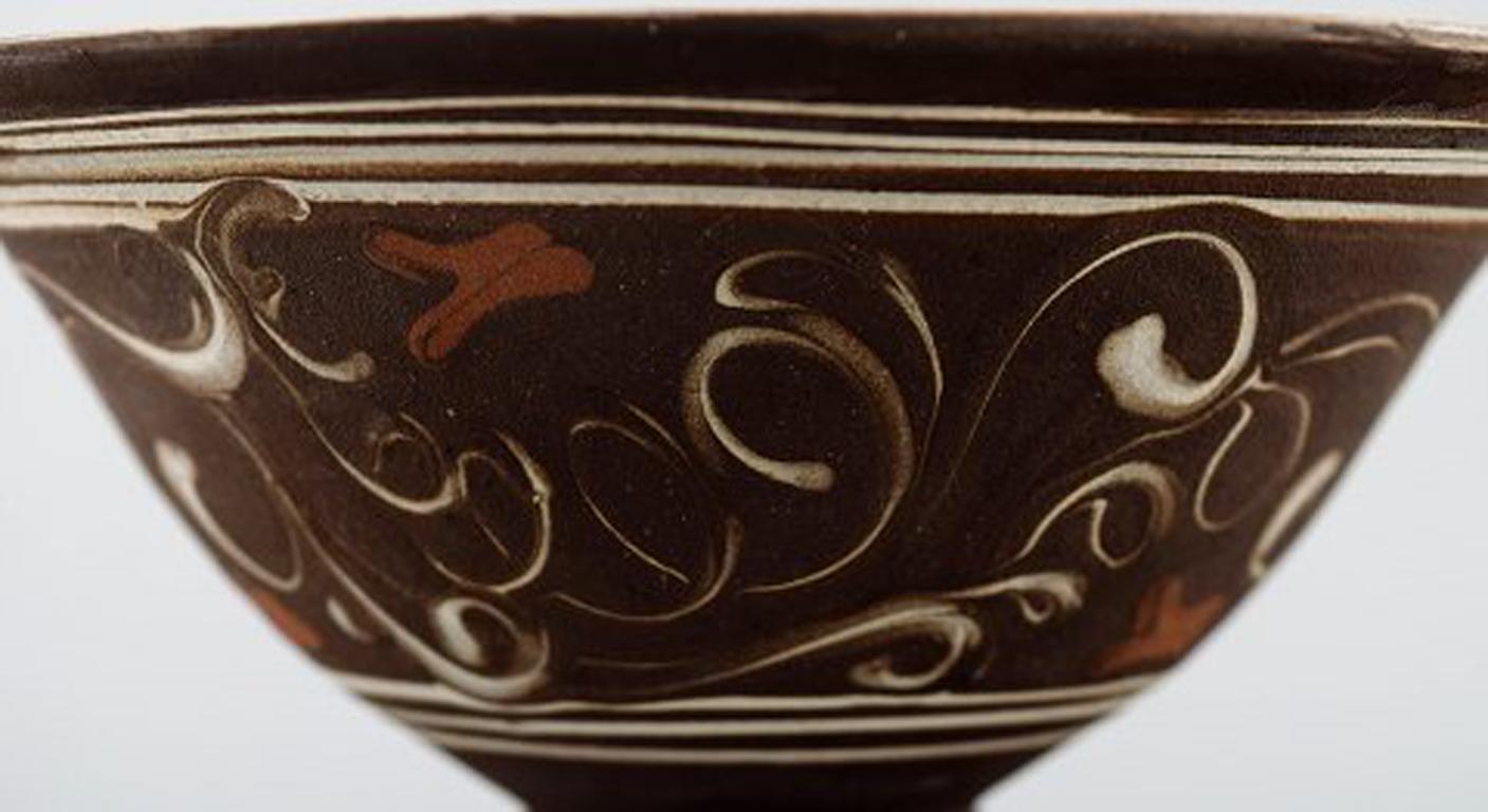 Art Déco Kähler, Danimarca, Vaso in gres smaltato dal design moderno Rare Form, anni '30-'40 in vendita