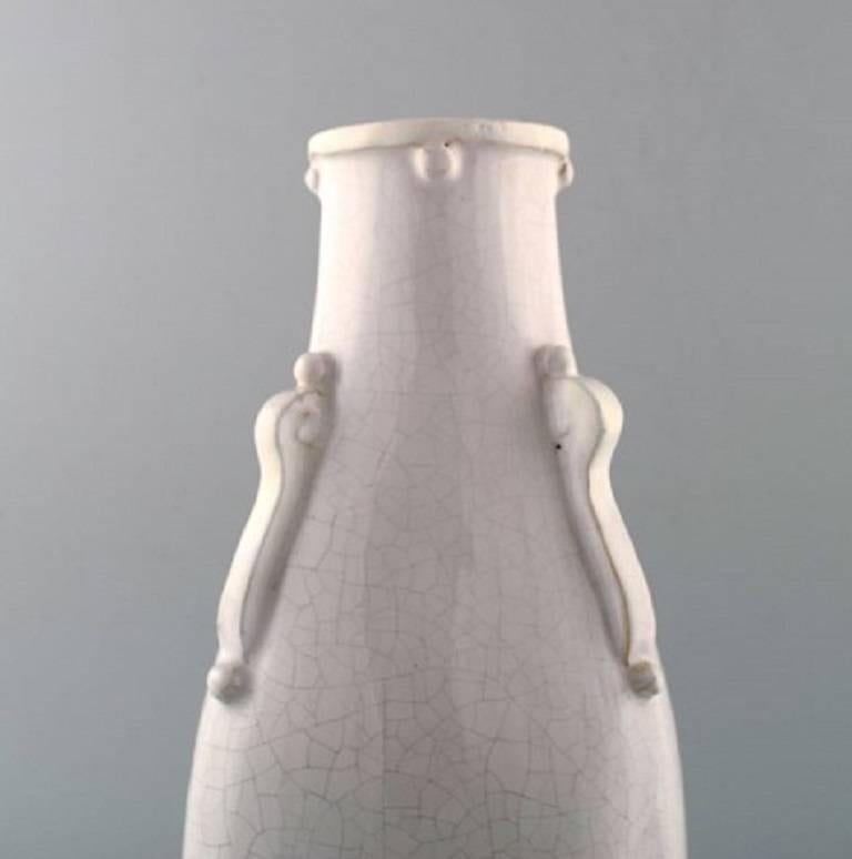 Danish Kähler, Denmark, Glazed Vase, 1930s, Designed by Svend Hammershøi, White Glaze