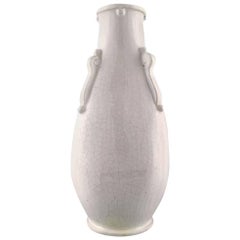 Kähler, Denmark, Glazed Vase, 1930s, Designed by Svend Hammershøi, White Glaze