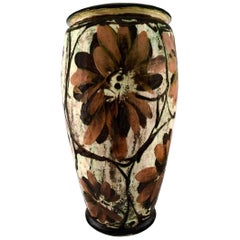 Kähler, Denmark, Huge Glazed Stoneware Floor Vase in Modern Design, 1930s-1940s