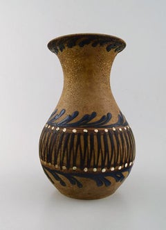 Kähler, Denmark, Large Glazed Stoneware Vase in Modern Design, 1930s-1940s