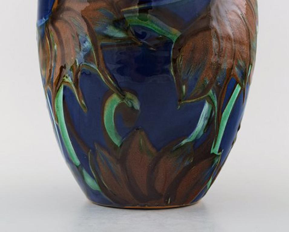 Danish Kähler, Denmark, Large Glazed Stoneware Vase in Modern Design, 1930s-1940s For Sale
