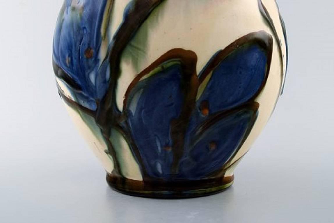 Kähler, Denmark, Large Glazed Stoneware Vase in Modern Design, 1930s-1940s In Excellent Condition In Copenhagen, DK