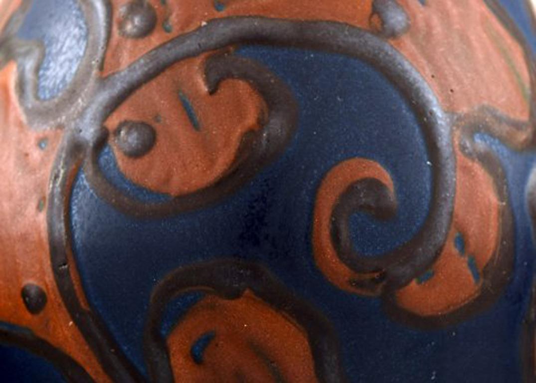 Kähler, Denmark, Large Glazed Stoneware Vase in Modern Design, 1930s-1940s In Excellent Condition In Copenhagen, DK