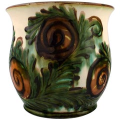 Kähler, Denmark, Large Glazed Stoneware Vase or Flower Pot Holder, 1920s