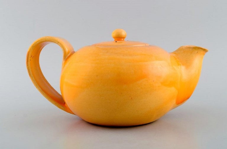 Kähler, Denmark, Teapot with Heater for Tealights in Glazed Stoneware, 1930s/40s For Sale at 1stDibs