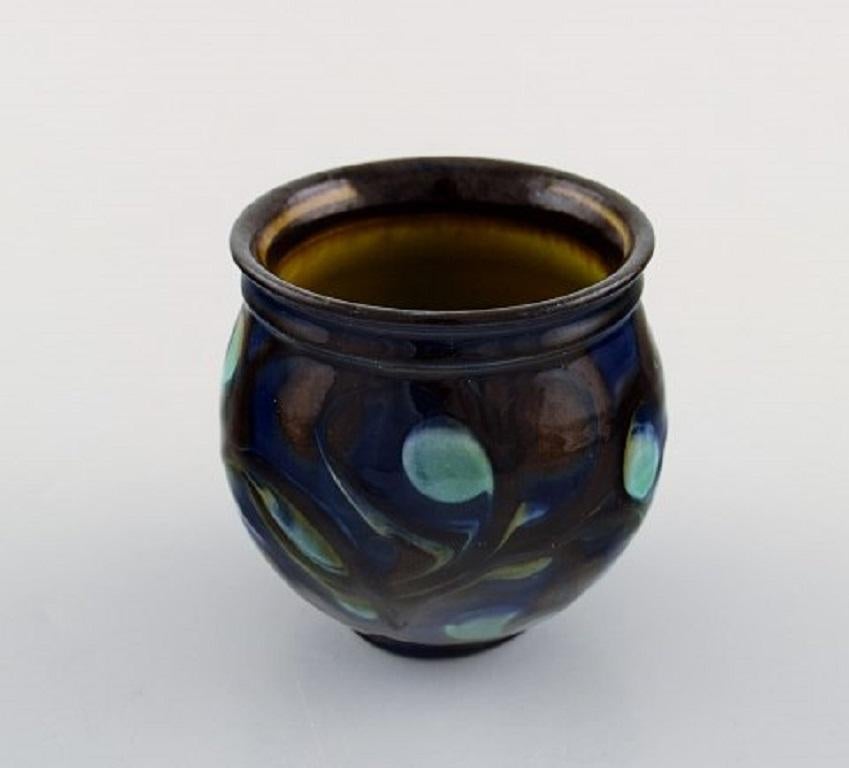 Danish Kähler, Denmark, Vase in Glazed Ceramics, Beautiful Glaze, 1930s-1940s
