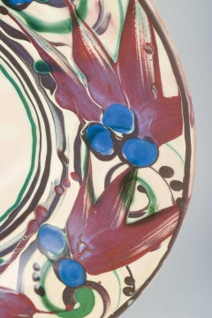 Kähler, Denmark. Very large ceramic dish with colourful pattern.