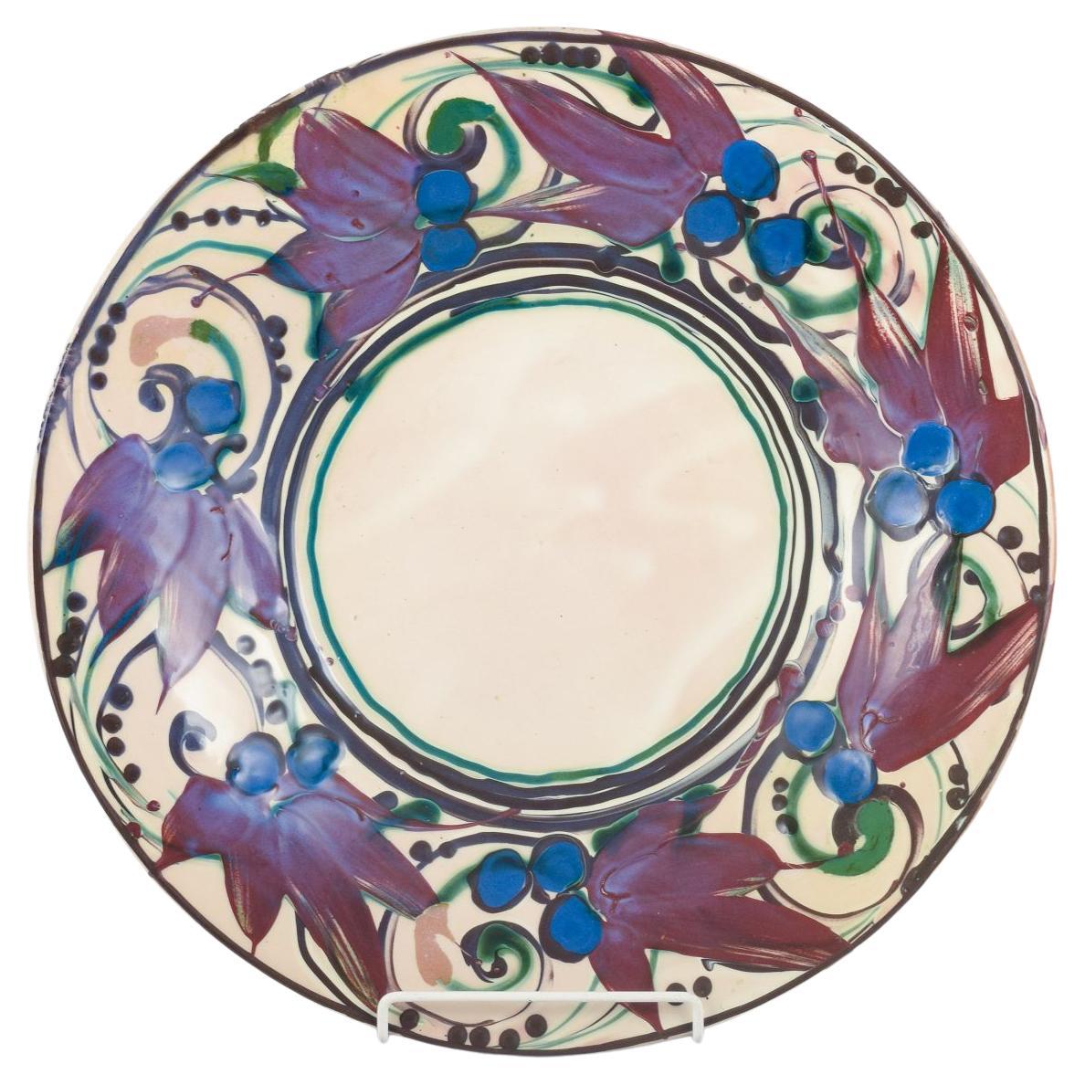 Kähler, Dänemark. Sehr große Keramikschale mit buntem Muster.