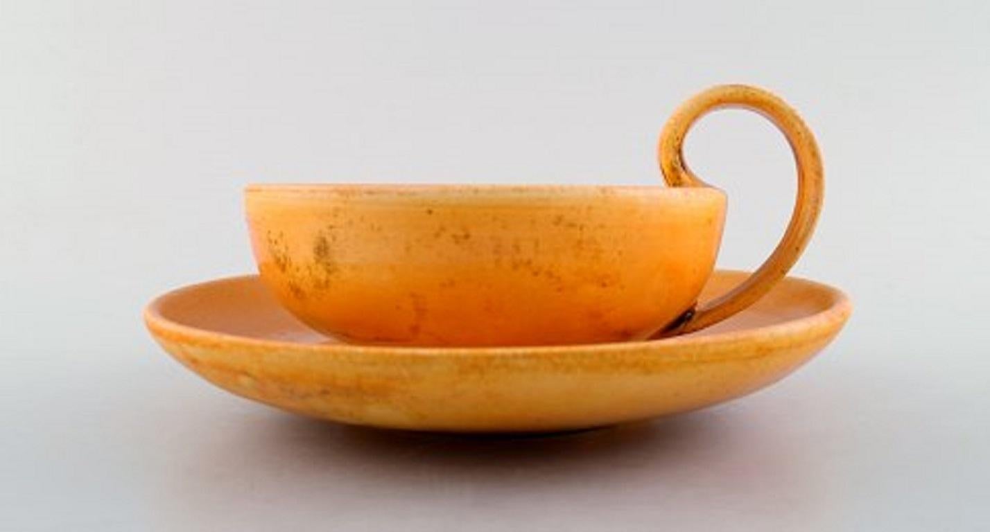 Scandinavian Modern Kähler, HAK 'Denmark', Set of 6 Tea Cups and Saucers and 6 Plates