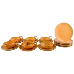 Kähler, HAK 'Denmark', Set of 6 Tea Cups and Saucers and 6 Plates