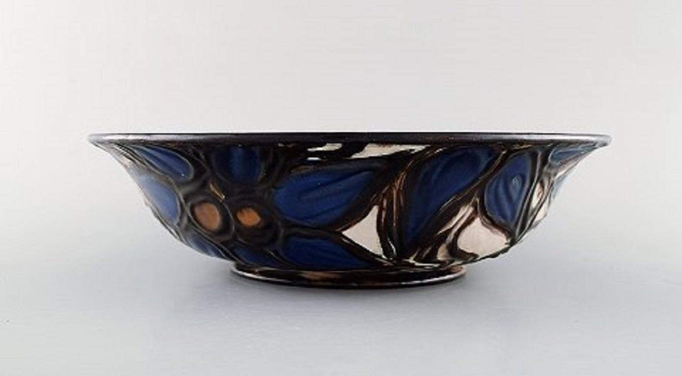 Art Deco Kähler, HAK, Glazed Ceramic Bowl in Modern Design, 1930s-1940s