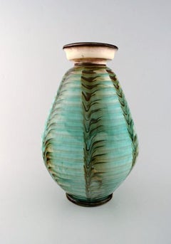 Kähler, HAK, glazed stoneware vase in modern design. 1930s-1940s.