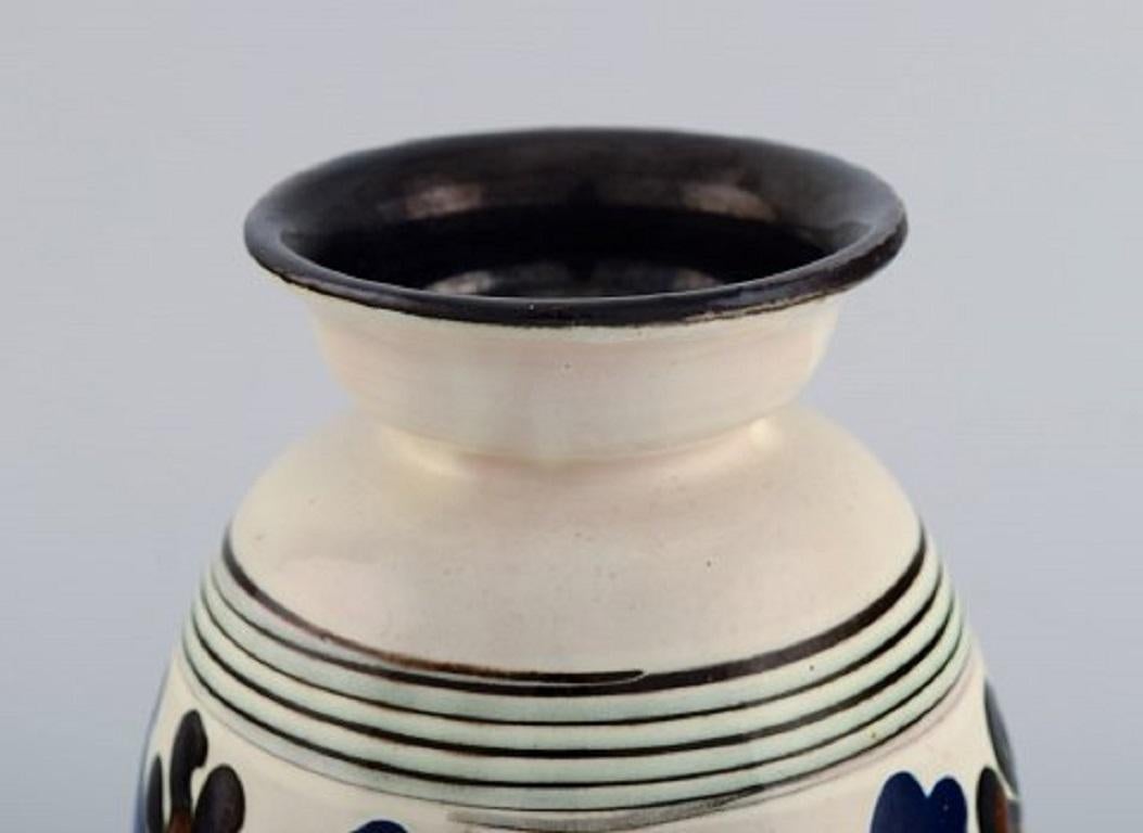 Folk Art Kähler, HAK, Glazed Stoneware Vase in Modern Design, 1930s-1940s