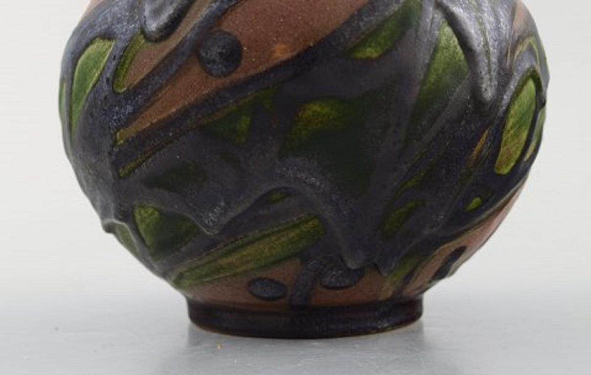 Danish Kähler, HAK, Glazed Stoneware Vase in Modern Design, 1930s-1940s For Sale