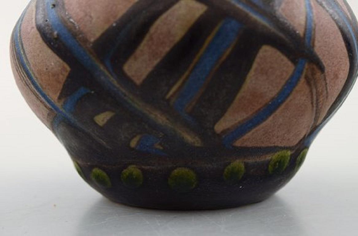 Danish Kähler, HAK, Glazed Stoneware Vase in Modern Design, 1930s-1940s