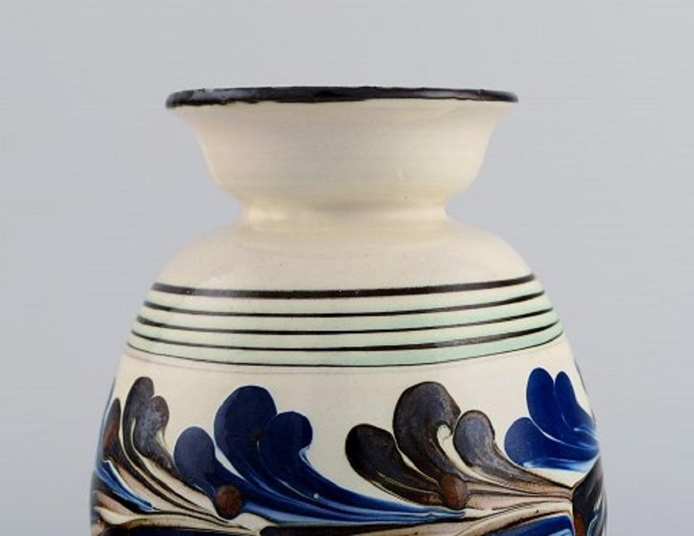 Danish Kähler, HAK, Glazed Stoneware Vase in Modern Design, 1930s-1940s