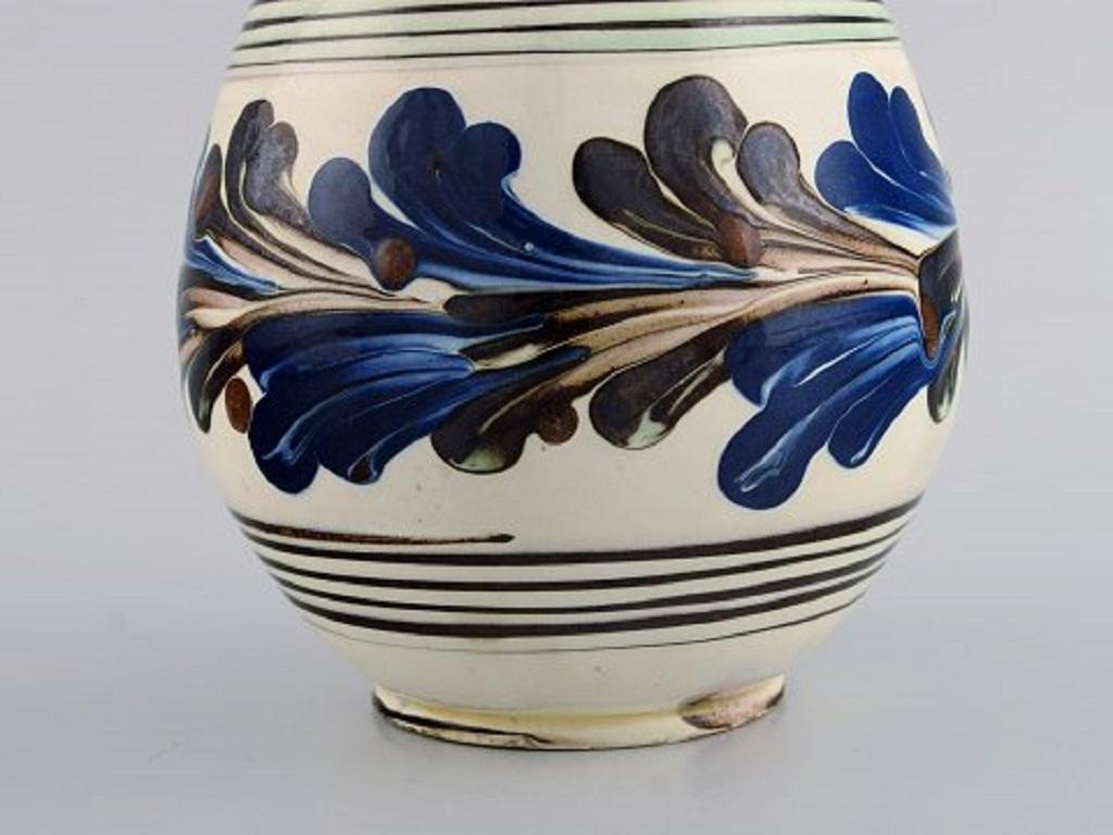 Hand-Painted Kähler, HAK, Glazed Stoneware Vase in Modern Design, 1930s-1940s