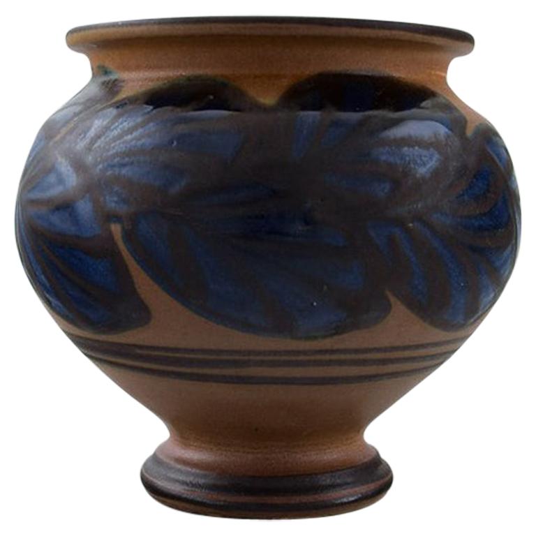 Kähler, HAK, Glazed Stoneware Vase in Modern Design, 1930s-1940s
