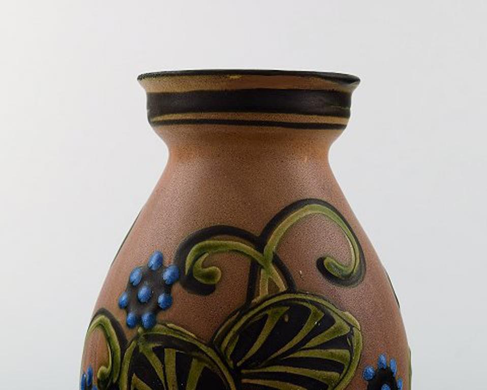 Danish Kähler, HAK, Glazed Stoneware Vase in Modern Design, 1930s-1940s For Sale