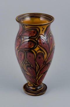 Kähler, HAK, Glazed Stoneware Vase in Modern Design with Floral Decoration
