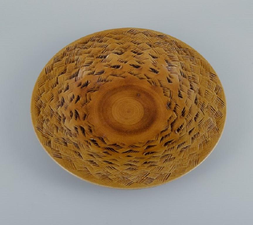 Scandinavian Modern Kähler, HAK, Large Glazed Stoneware Bowl, Designed by Nils Kähler For Sale