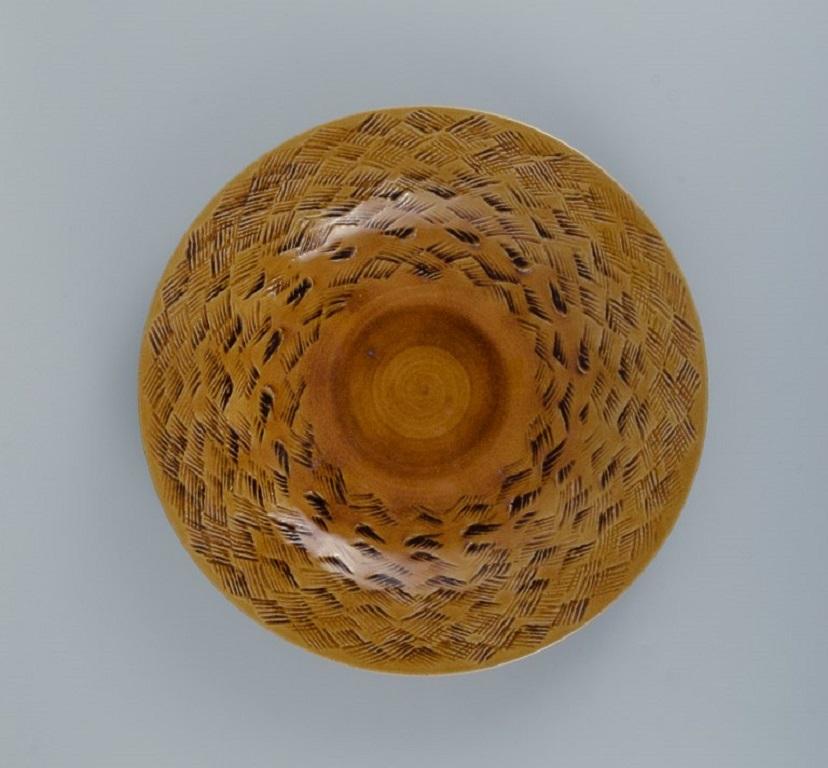 Danish Kähler, HAK, Large Glazed Stoneware Bowl, Designed by Nils Kähler For Sale