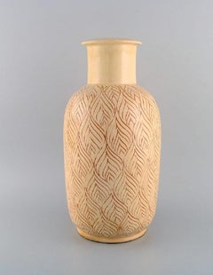 Kähler, HAK, Large Vase in Glazed Ceramics, Beautiful Cream-Colored Glaze, 1930s